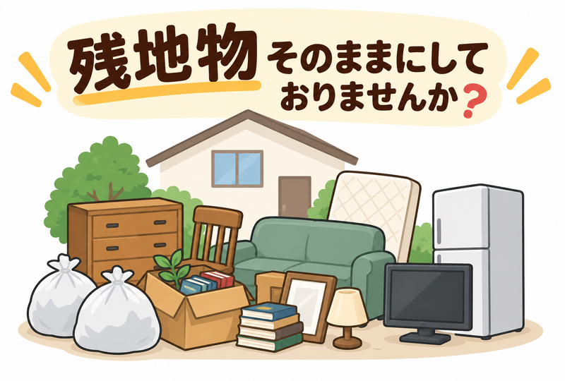 「残置物そのままにしておりませんか」イラスト